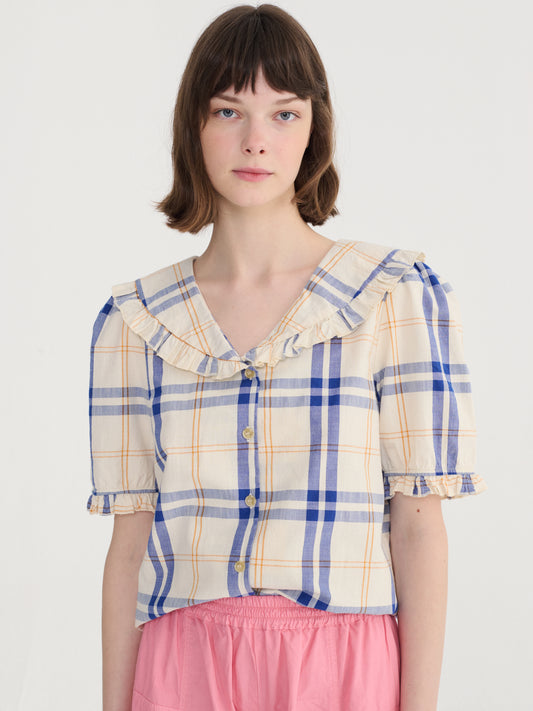 Fun Tartan 拼色格紋領襯衫
