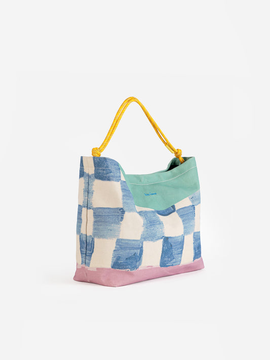 Bobo拼色帆布托特包