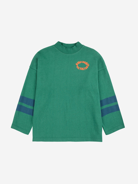 Tic Tac Toe 綠色高領學院風長袖T恤