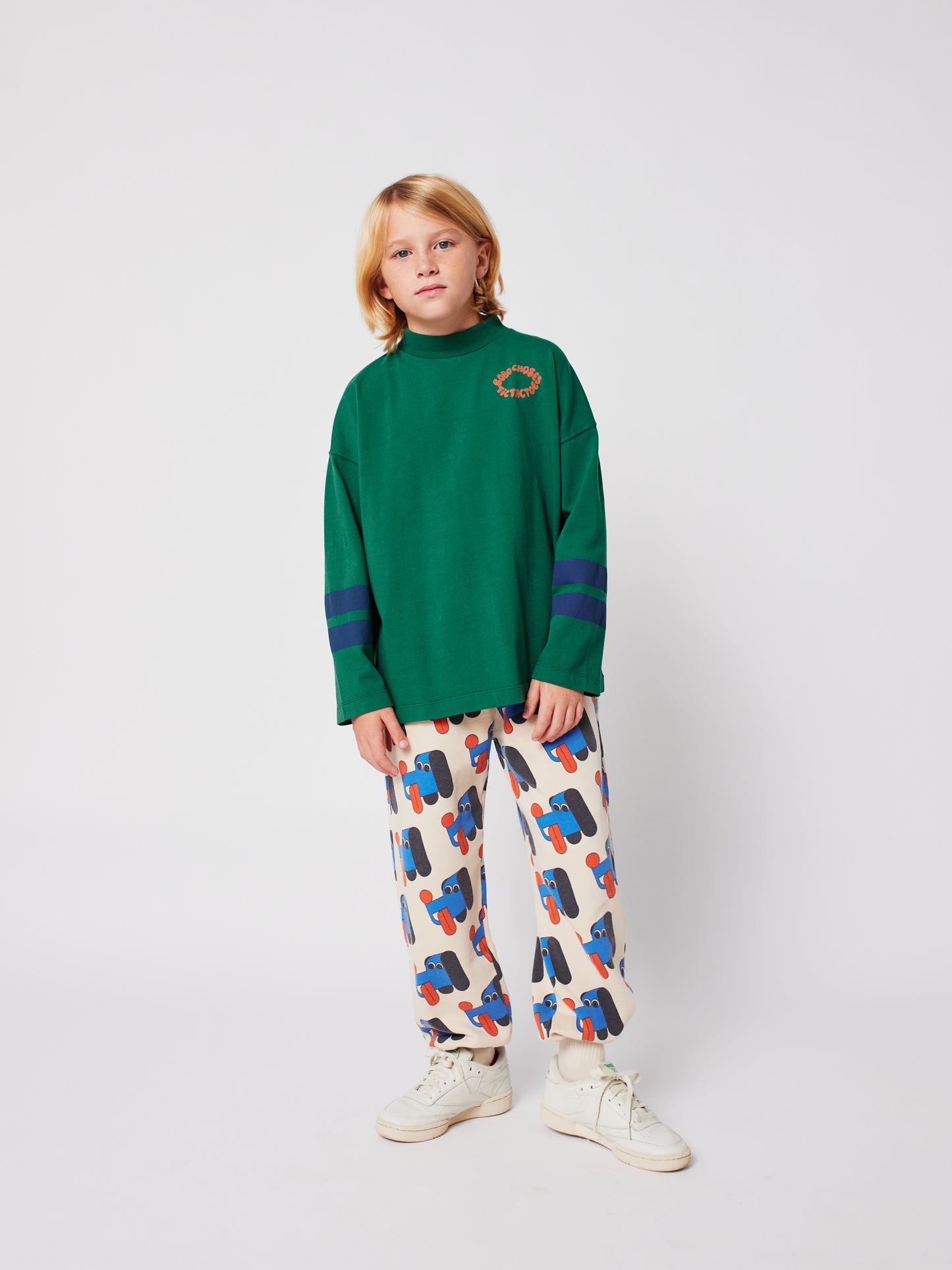 Tic Tac Toe 綠色高領學院風長袖T恤