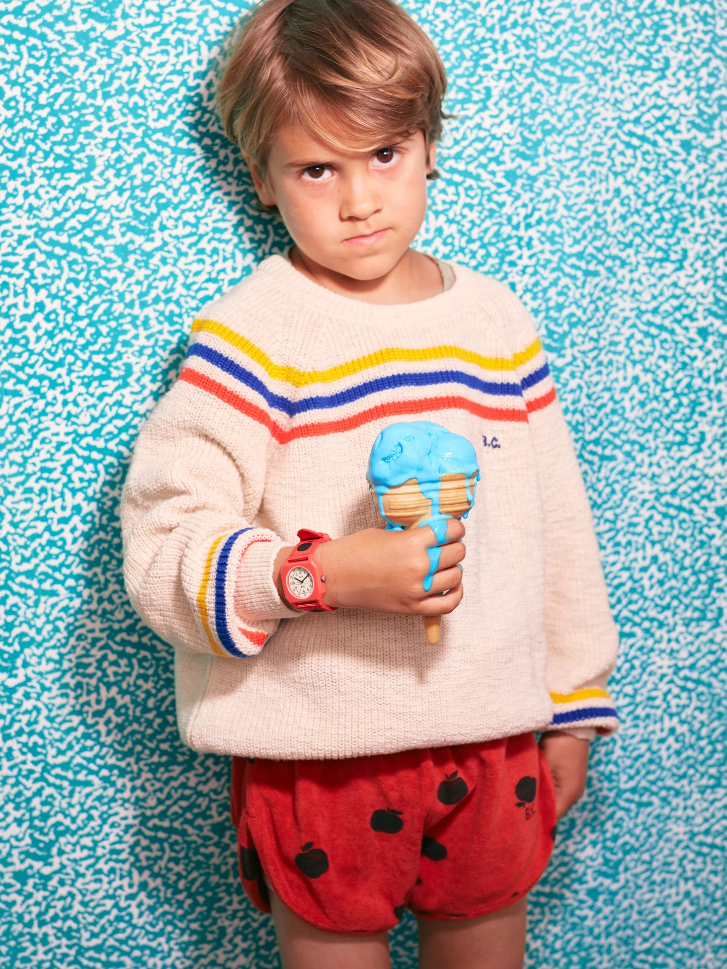 Bobo ChosesXMini Kyomo聯名蘋果紅色手錶