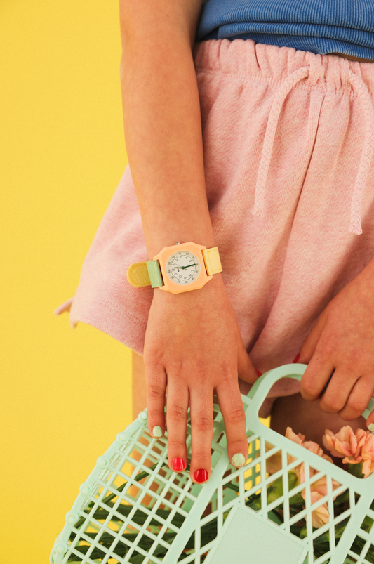 Mini Kyomo Watercolor Watch 水彩杏桃綠腕錶