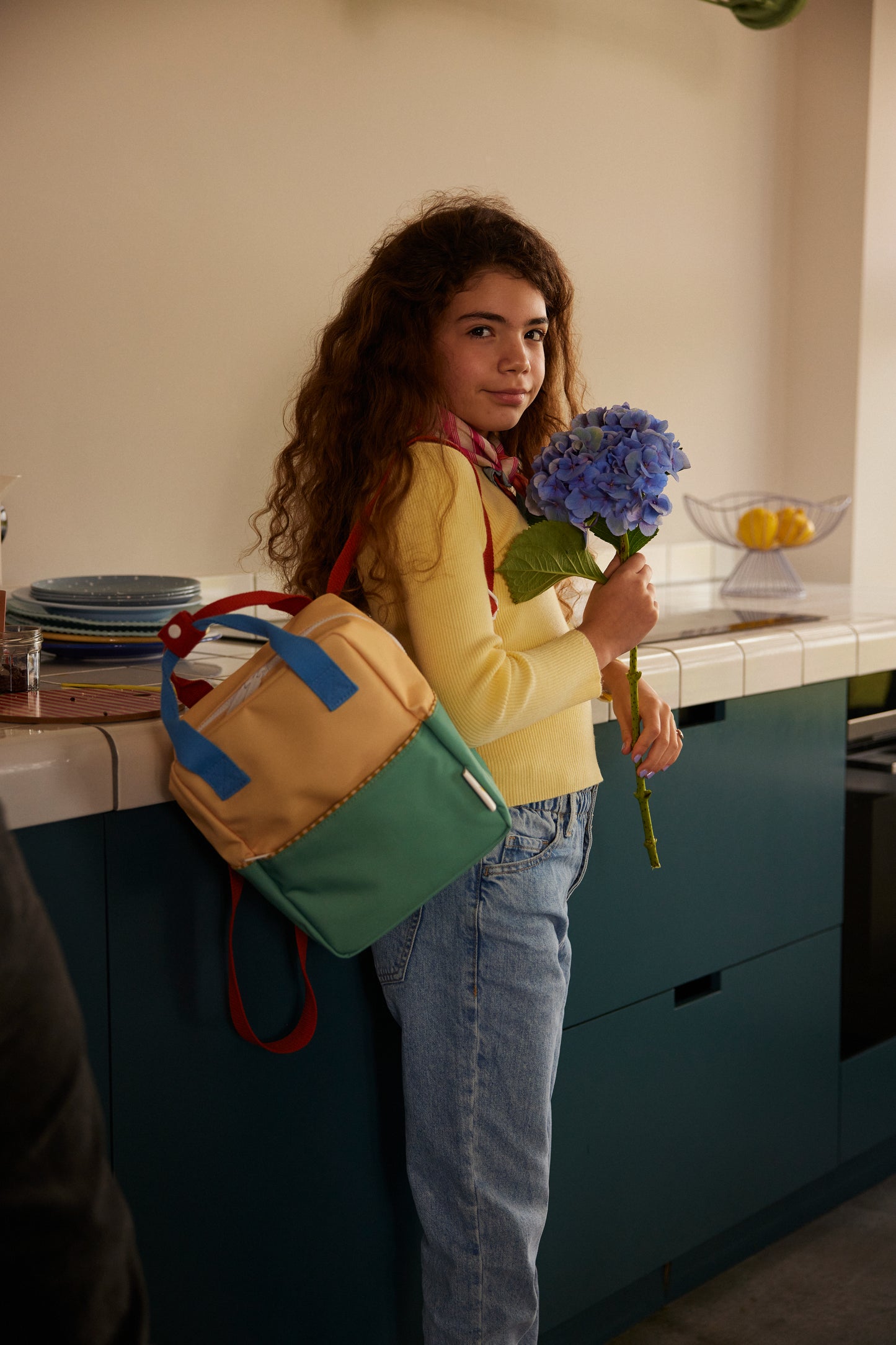 Sticky Lemon Colorblock沙灘黃＋水草綠小號後背包