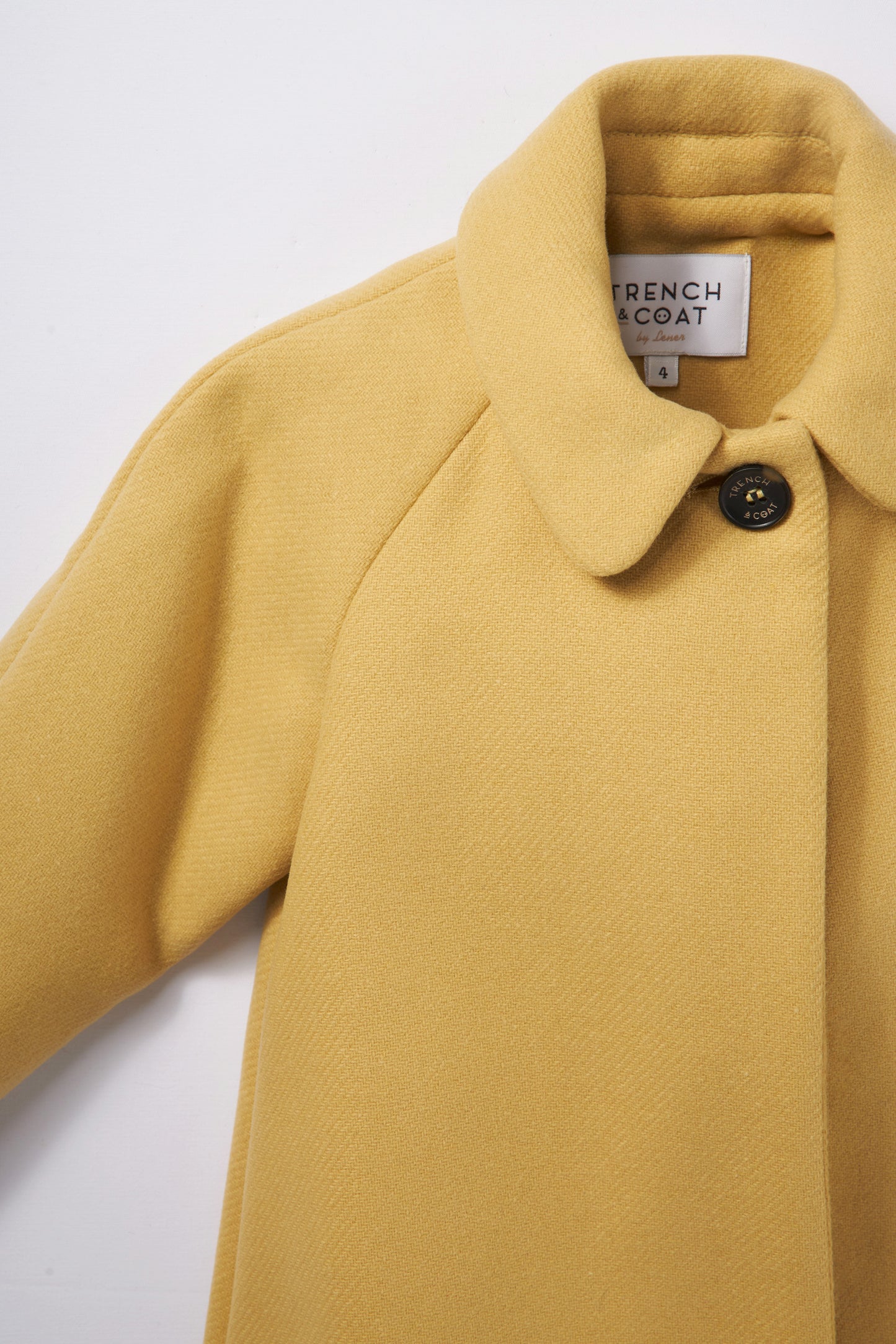 Marelle蛋黃色鐘型圓領羊毛大衣