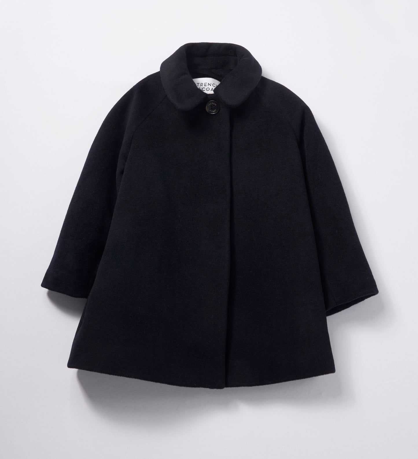 Marelle皇家藍鐘型圓領羊毛大衣