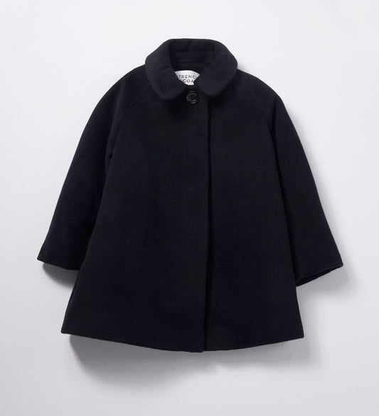 Marelle皇家藍鐘型圓領羊毛大衣