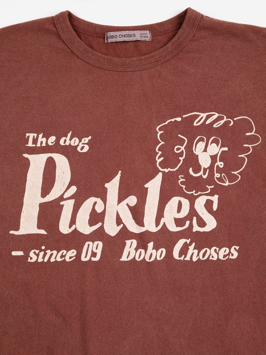 Pickles棕色小狗印花Ｔ恤