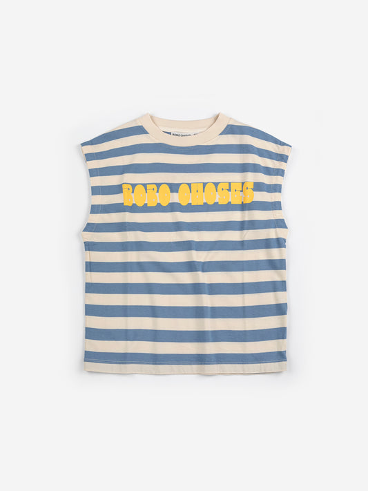 Bobo Choses摩登淺藍條紋 T恤