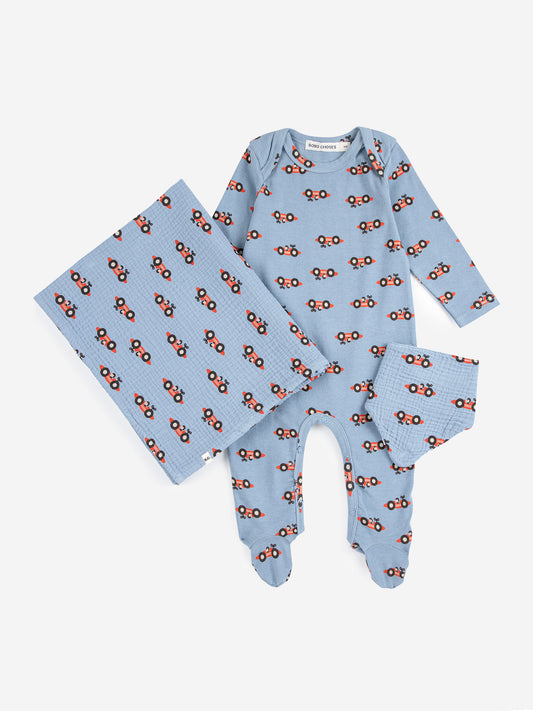 Go!復古小汽車有機棉新生兒禮盒三件組
