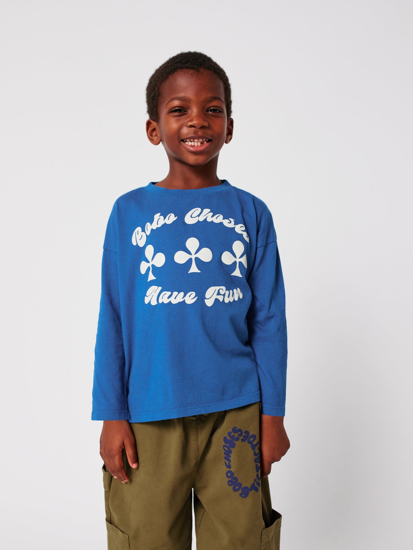 Have Fun梅花藍色長袖Ｔ恤