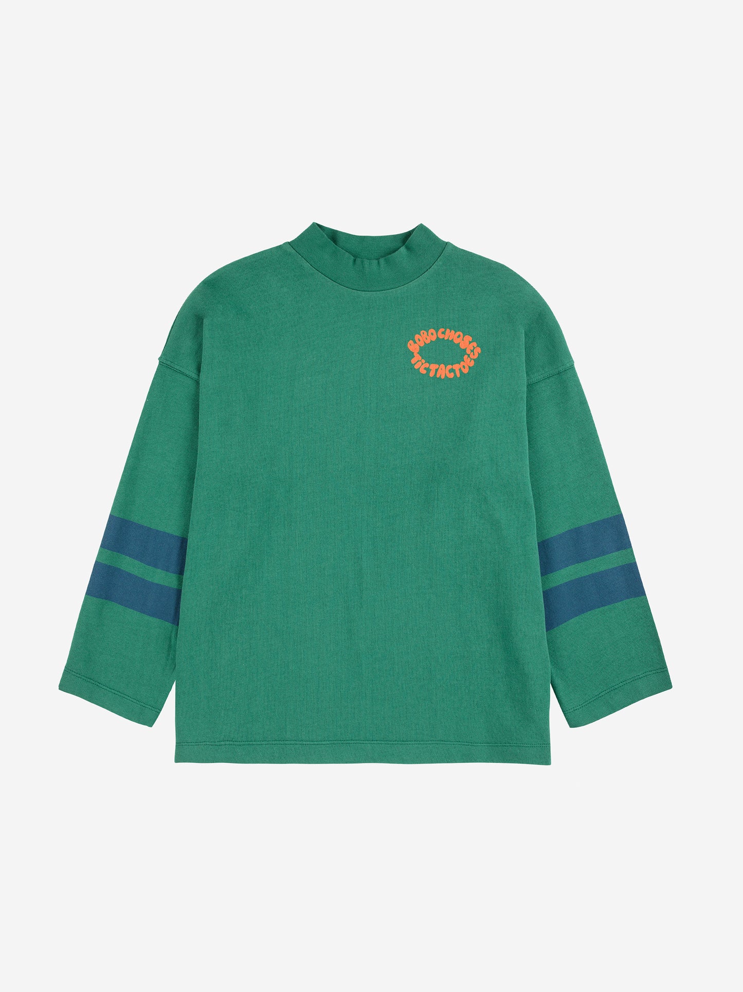 Tic Tac Toe 綠色高領學院風長袖Ｔ恤