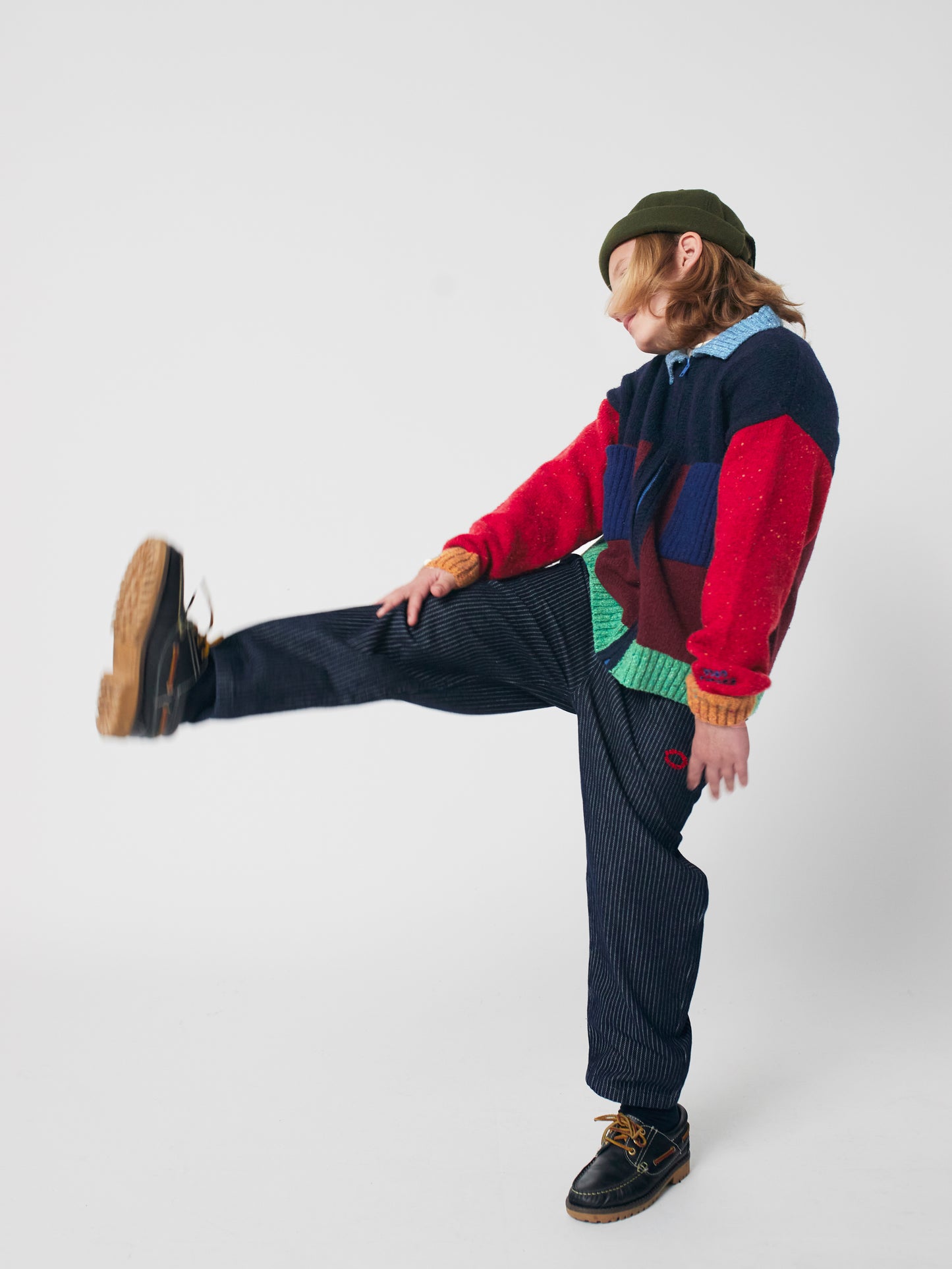 Tic Tac Toe條紋丹寧長褲