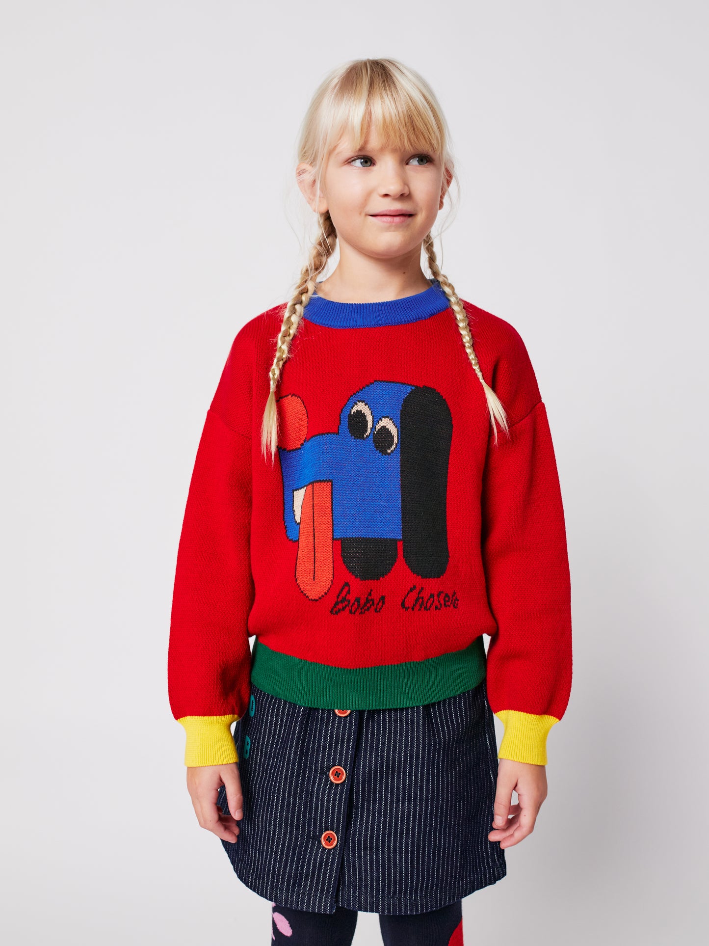 狗麻吉提花有機純棉針織毛衣