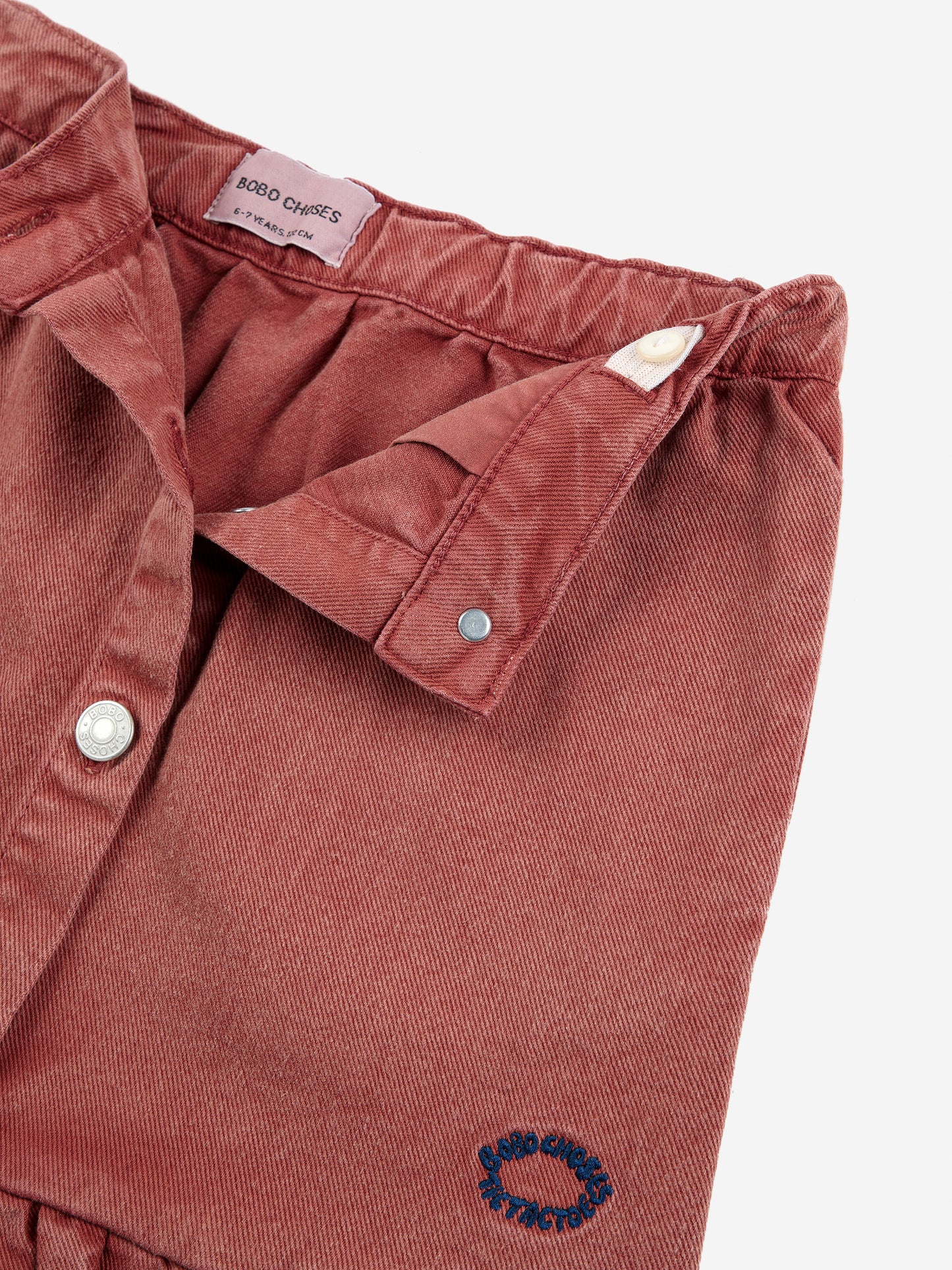 Tic Tac Toe磚紅丹寧荷葉邊牛仔短裙