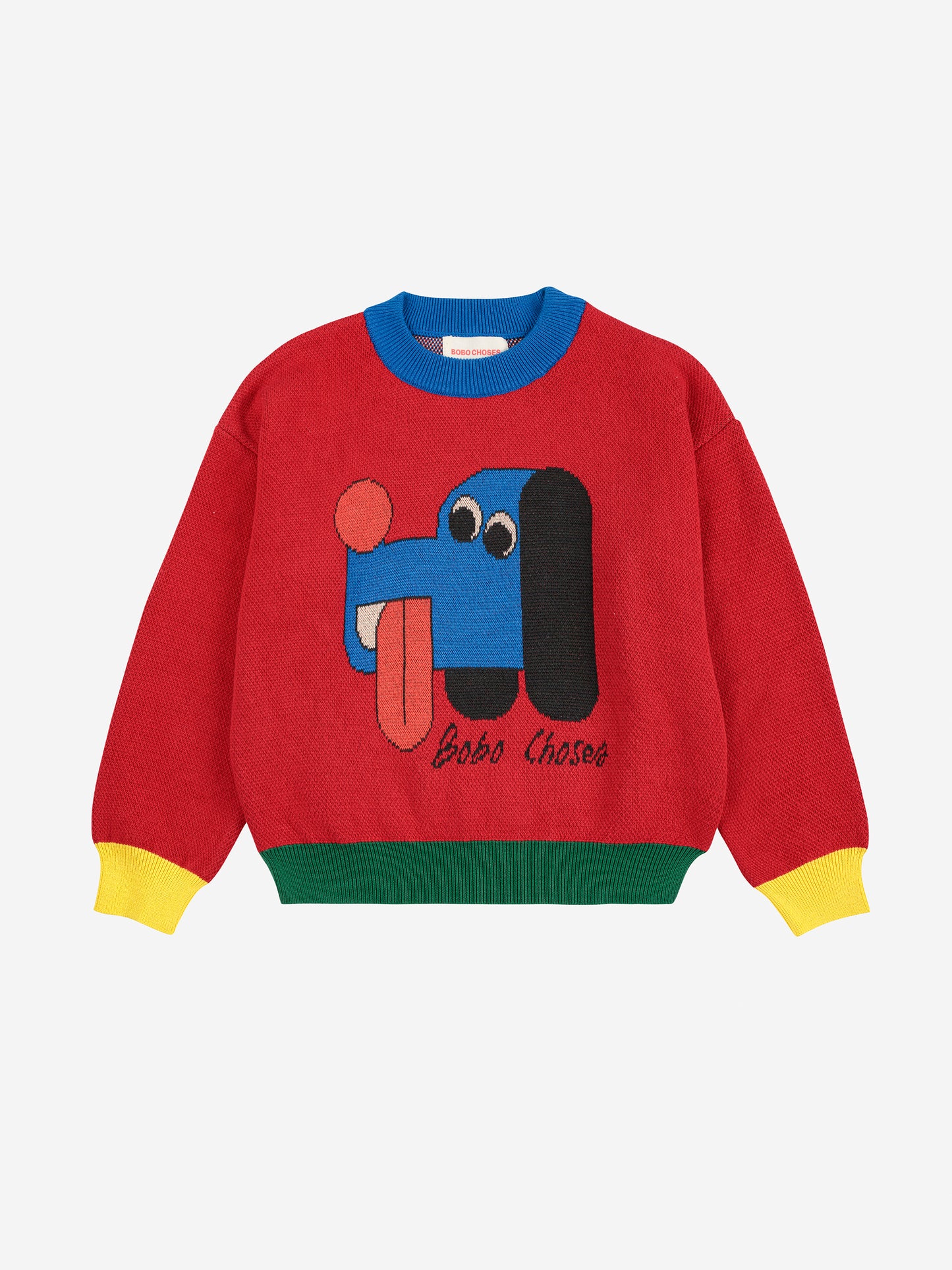 狗麻吉提花有機純棉針織毛衣