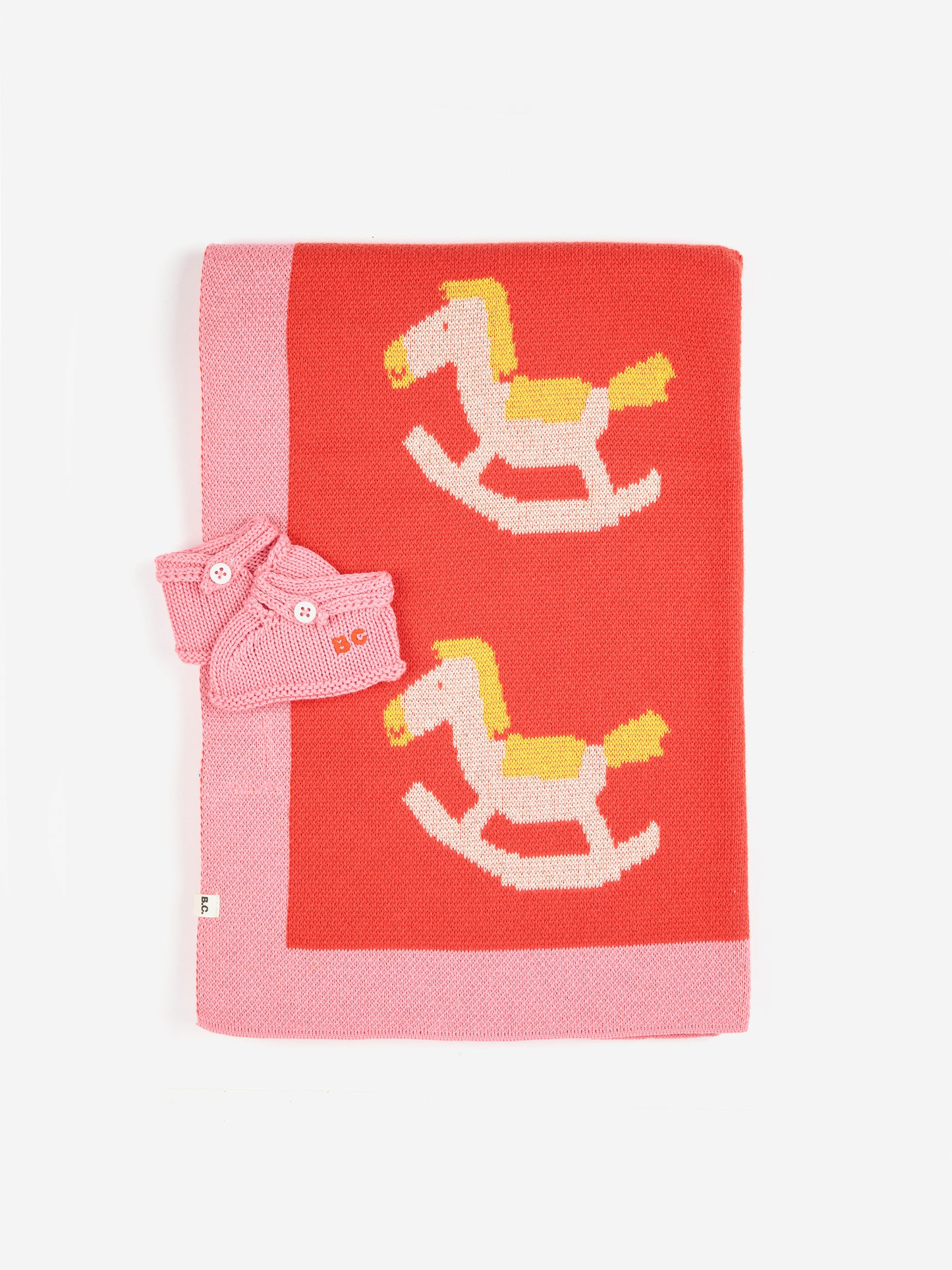 粉紅木馬百分百有機純棉針織禮盒