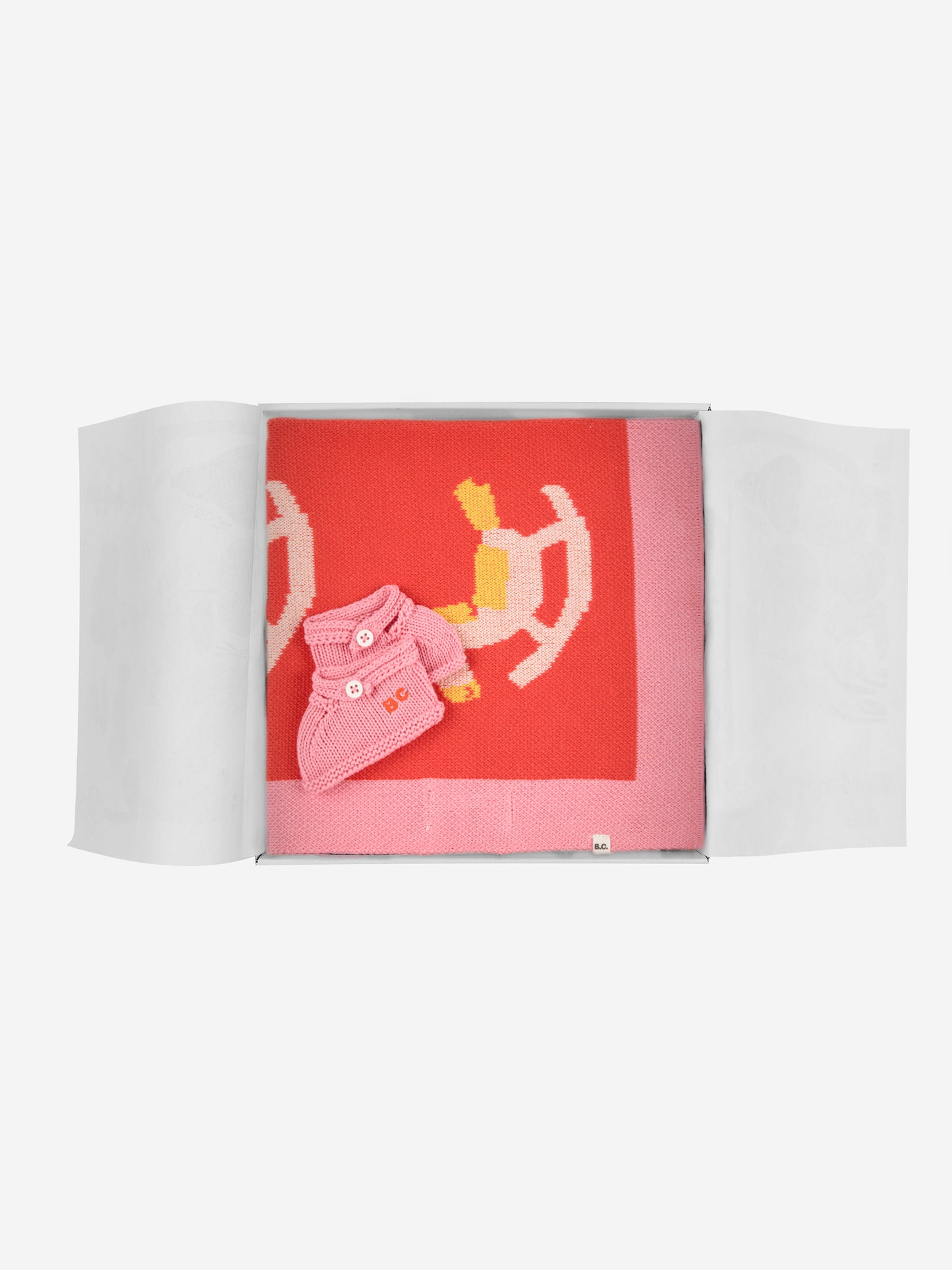 粉紅木馬百分百有機純棉針織禮盒