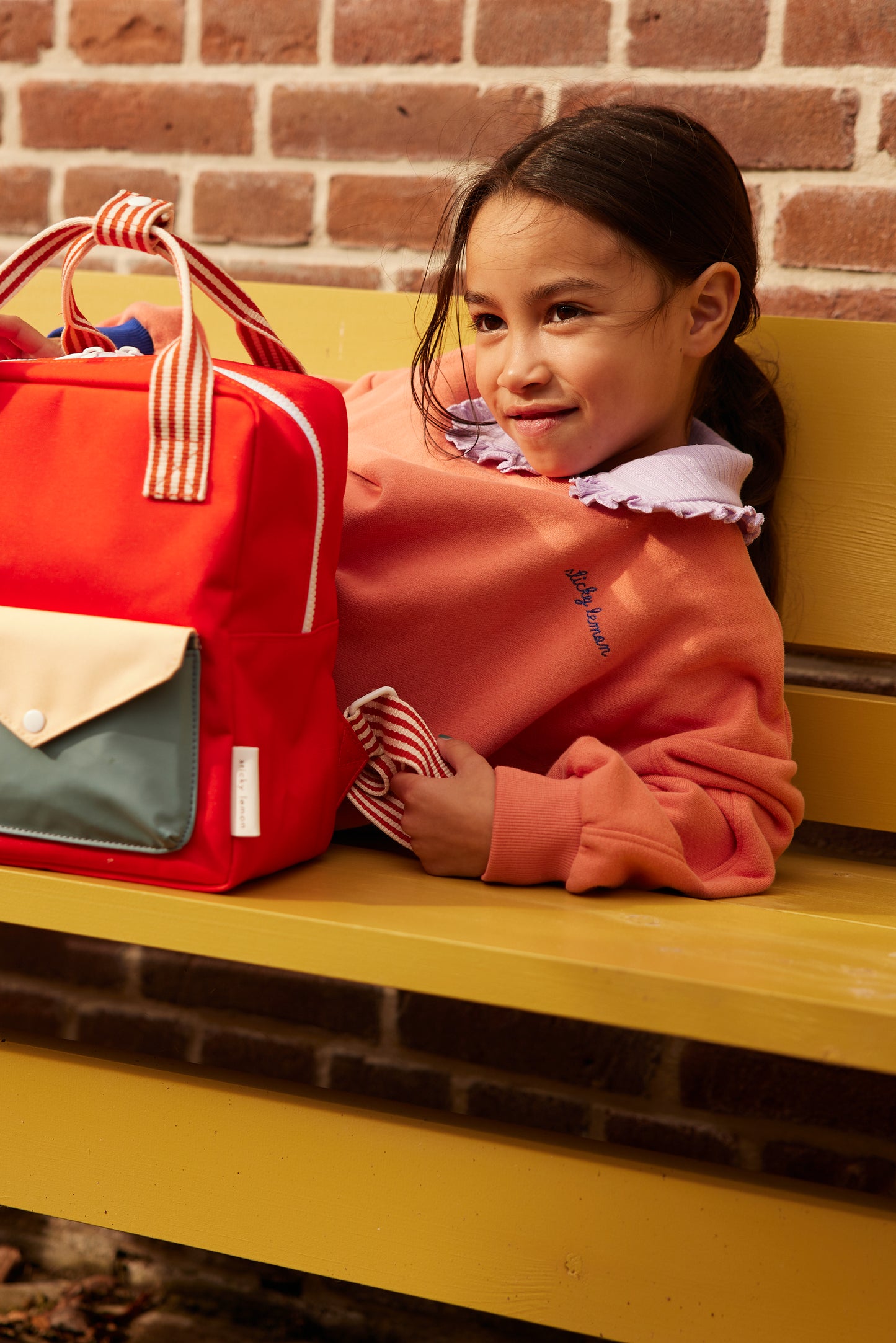 Sticky Lemon Evelope 亮紅色小號後背包