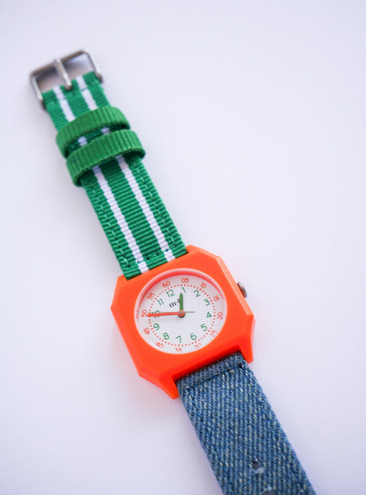 Mini Kyomo x Taxi Brousse 丹寧綠腕錶