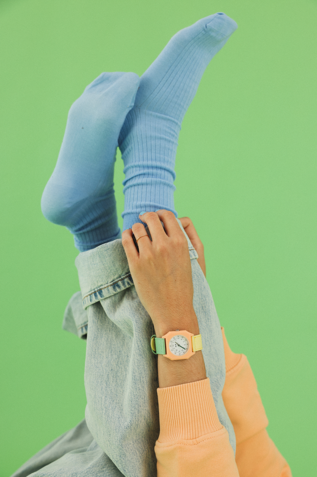 Mini Kyomo Watercolor Watch 水彩杏桃綠腕錶
